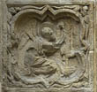 Panel 21:02 - Winged male figure with eagle's head and a halo (St Mark?)